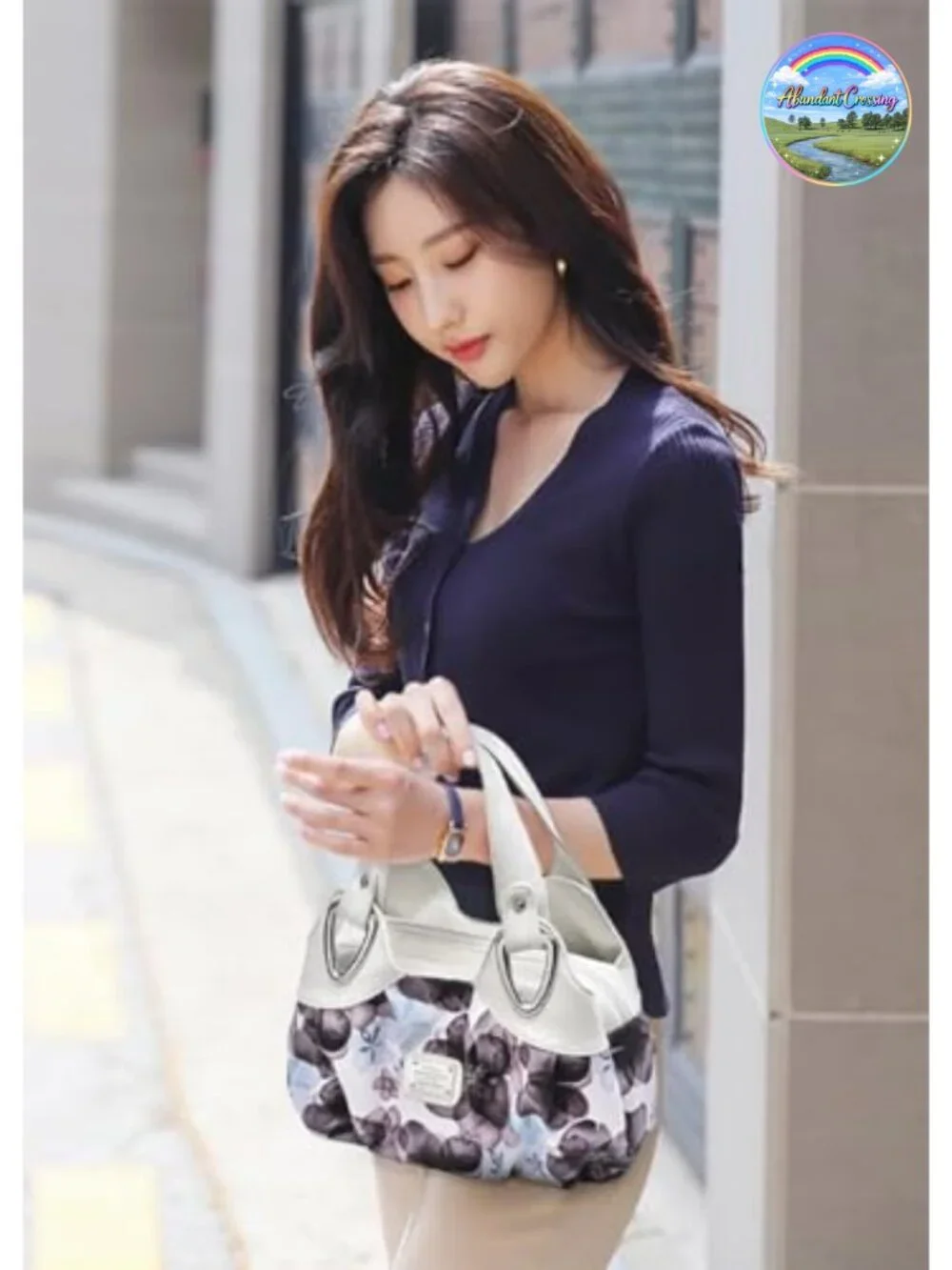 Fashion Vegan Leather Multi Pocket Large Tote Satchel Printed Hobo Bag